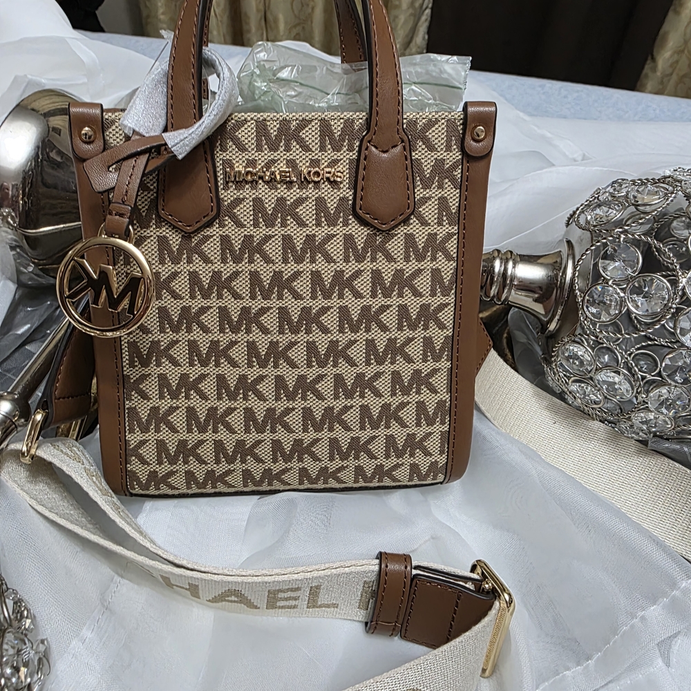Michael Kors Signature Brown and Cream Mini Bag